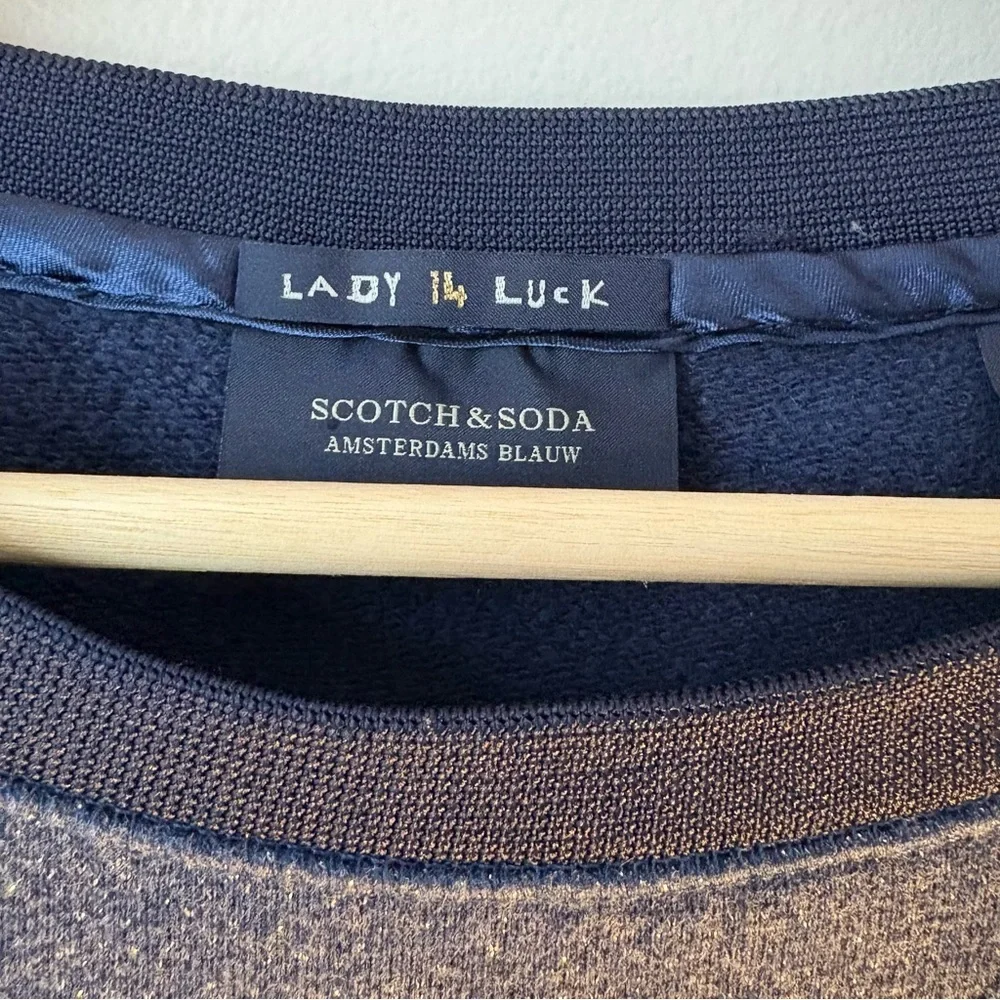 Scotch & Soda Amsterdam Blauw Logo Navy Sweatshirt size M - Picture 8 of 11